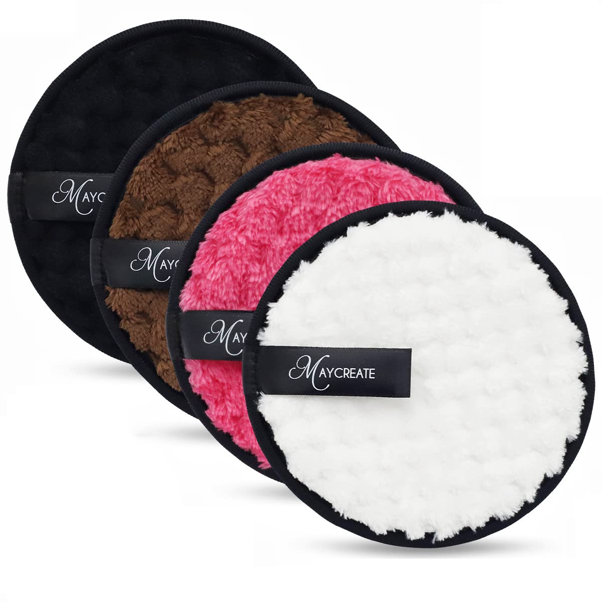 MAYCREATE 4 PCS Makeup Remover Cleansing Pads Set, Reusable Soft Double-Side & Easily Remove Stubborn Face or Eye Makeup & Suitable for Dry,Oily or Sensitive skin-Individually Package MAYCREATE 4 PCS Makeup Remover Cleansing Pads Set, Reusable Soft Double-Side & Easily Remove Stubborn Face or Eye Makeup & Suitable for Dry,Oily or Sensitive skin-Individually Package
